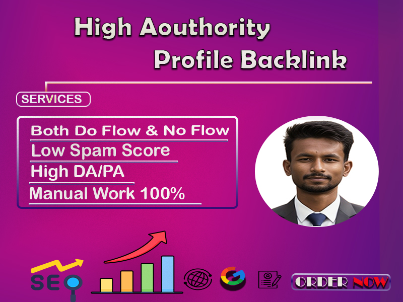  Create 100% manual high authority profile backlinks to improve your website's Google ranking.