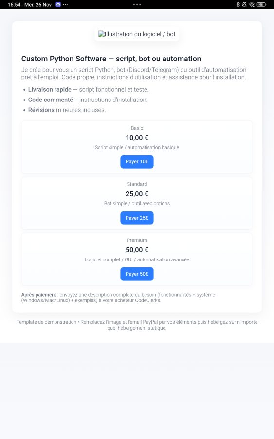 I will create a custom Python software, bot or automation for you