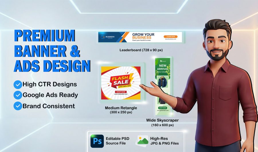 I will Design Premium Banner Ads & Google Ads with High CTR