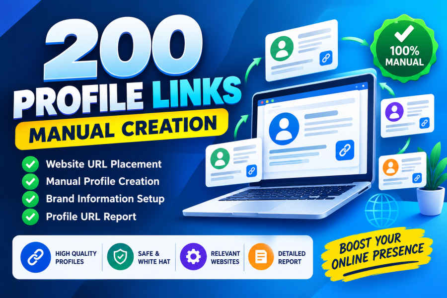 I will create 200 website profile links manually