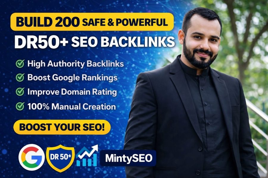 Build 200 perfect and Powerful DR50+ SEO Backlinks for Your Website
