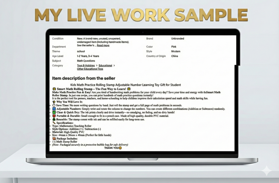 I will write 5 SEO Optimized eBay Titles and Product Descriptions to explode your sales