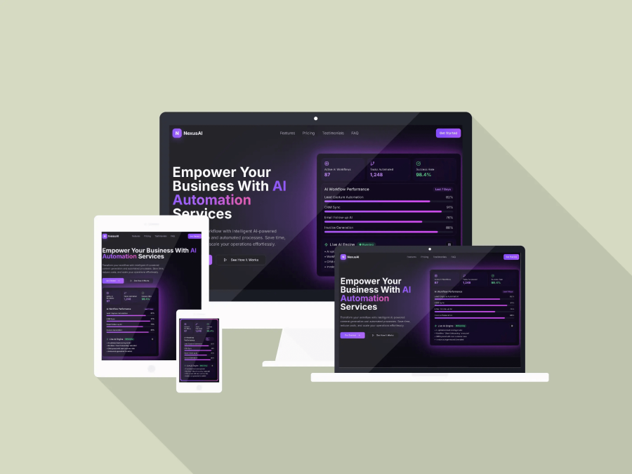 I will create a stunning modern website with clean UI and animations