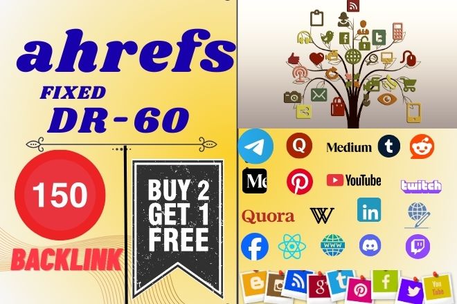 Ahrefs Dr60-150 premium backlink for boost your google ranking, traffic and visitor 