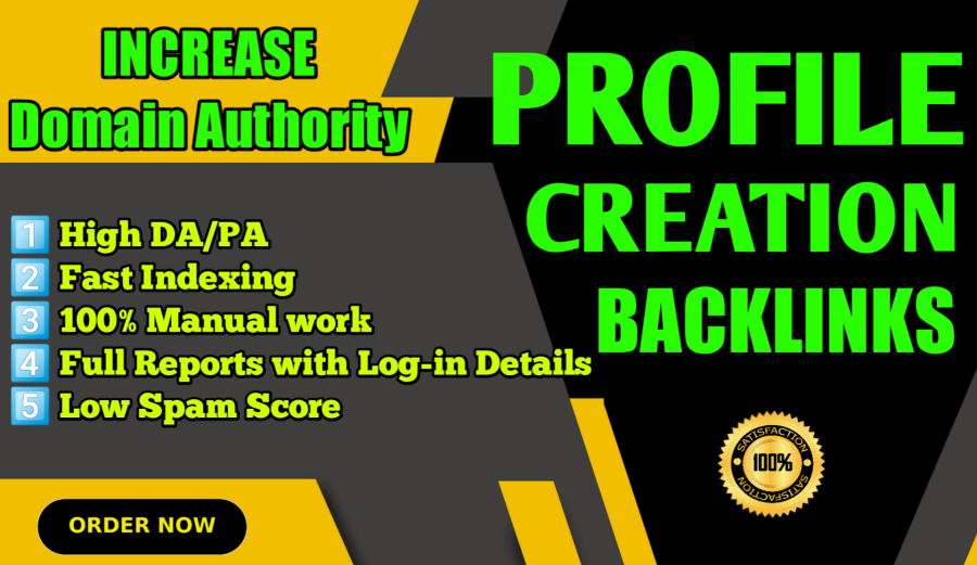 100 Profile Creation Backlinks for SEO Boost `