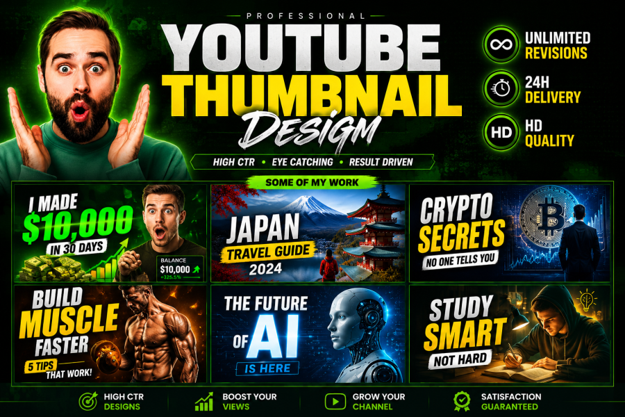 I will design eye-catching YouTube thumbnails that get more clicks