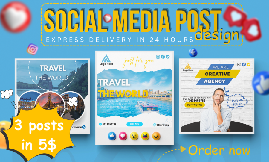 I will design 20 eye catching social media designs, creatives and Canva templates