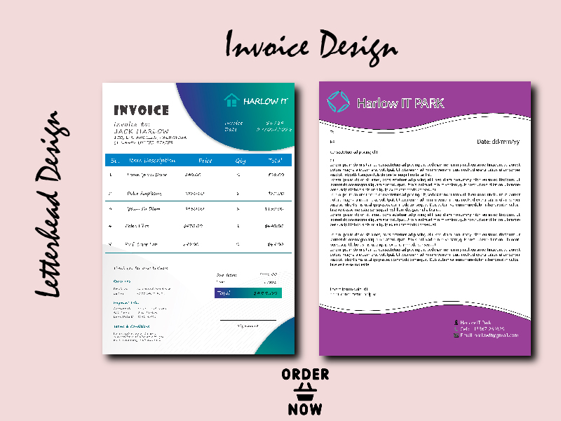 Custom Invoice & Letterhead Design | Professional Business Stationery