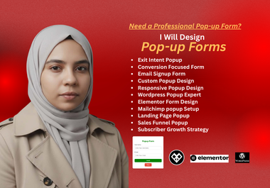 I will design professional and high converting pop up forms