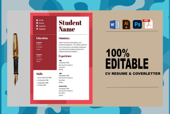 I will provide create resume design rewriting cv coverletter 