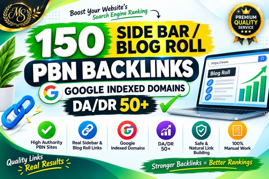 I will deliver 150 sidebar backlinks for website SEO link building