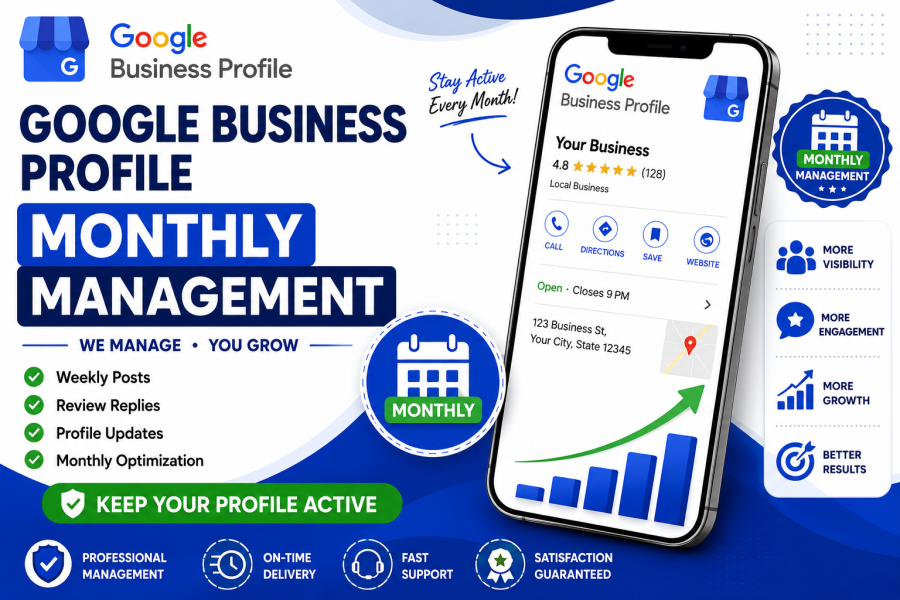 I will manage your Google Business Profile monthly