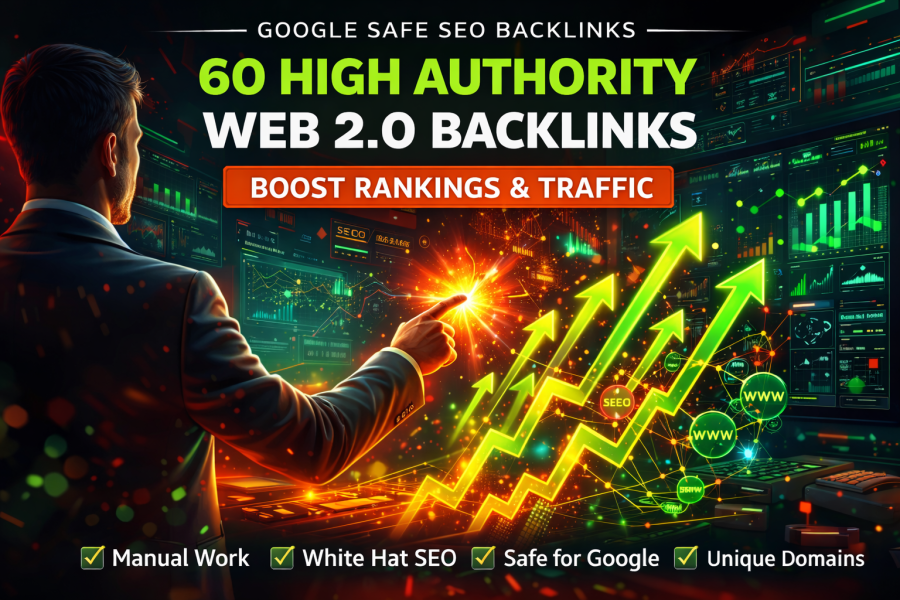 I Will Build 60 High Authority Web 2.0 Backlinks for SEO Ranking