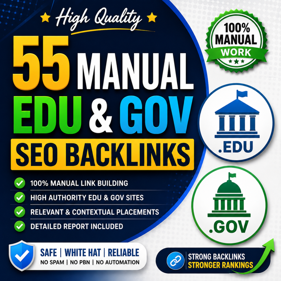  I will do High Quality Manual 55 EDU & GOV SEO Backlinks