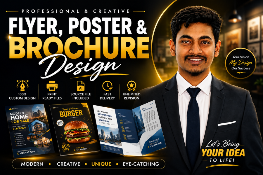I will design professional flyer, poster or brochure