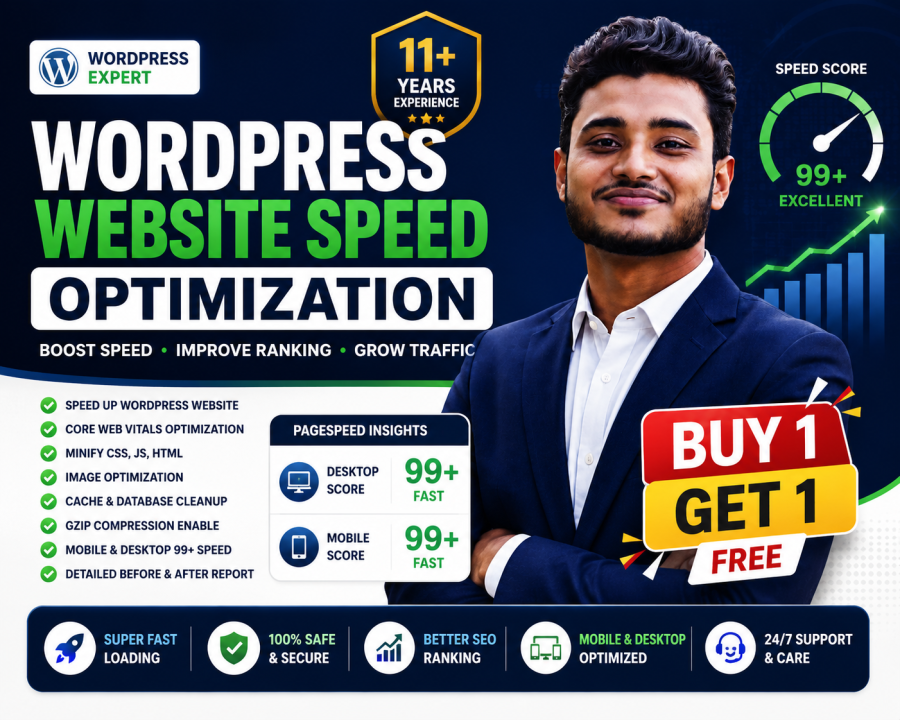 WordPress Website Speed Optimization 99+ performance score with Proven Result