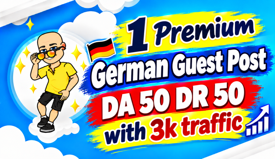 1 Premium German Guest Post DA 50 DR 50 with 3k traffic