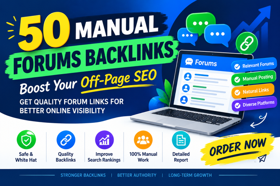 I will build 50 manual forum backlinks for off-page SEO