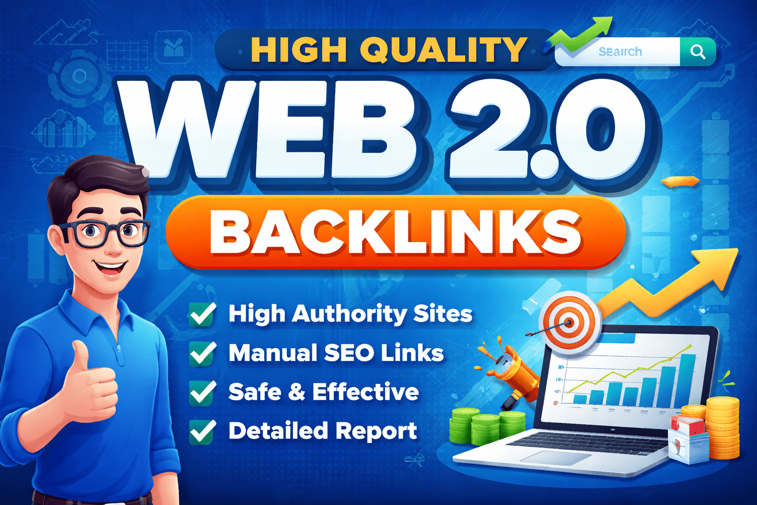 Create 50 High Authority Web 2.0 Backlinks for SEO and Google Ranking