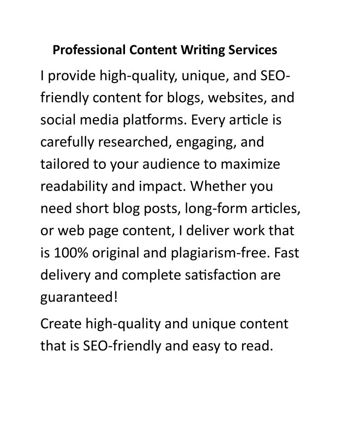 I will write SEO blog article or website content
