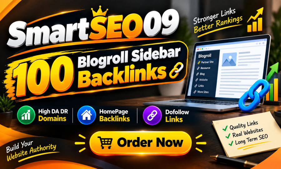 I Will Build 100 High DA DR Blogroll Sidebar Backlinks From Real Websites