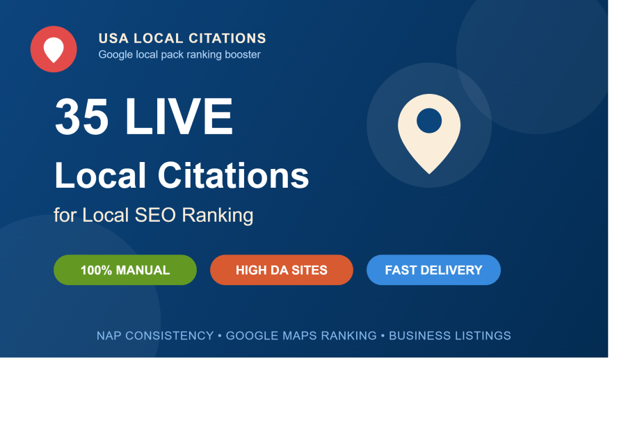 I will build 35 live USA local citations for local SEO ranking
