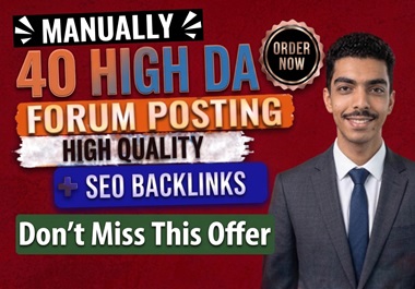 Powerfull 40 Forum Backlinks Do-Follow for rank your site Upgrade.