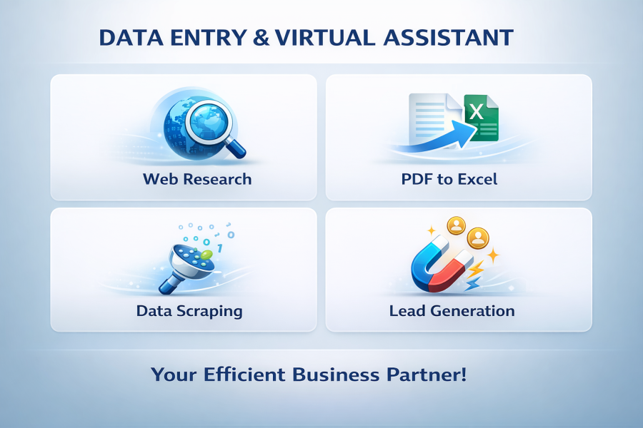 I will provide expert Data Entry, Data Scraping, Lead Generation & Virtual Assistant services
