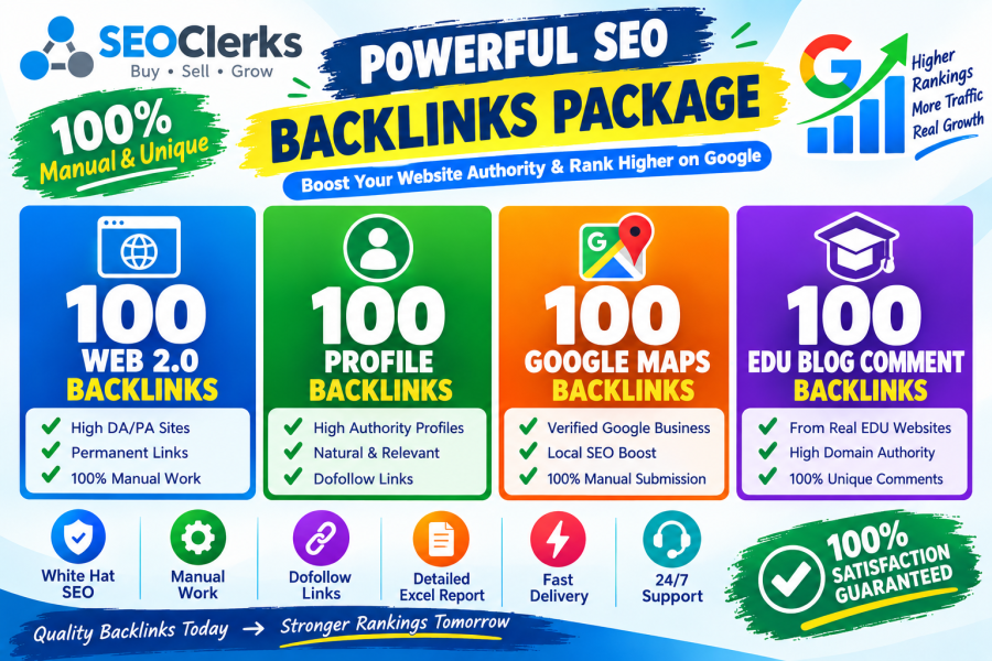I Will Build 400 Manual SEO Backlinks (Web 2.0, Profile, Maps & EDU)
