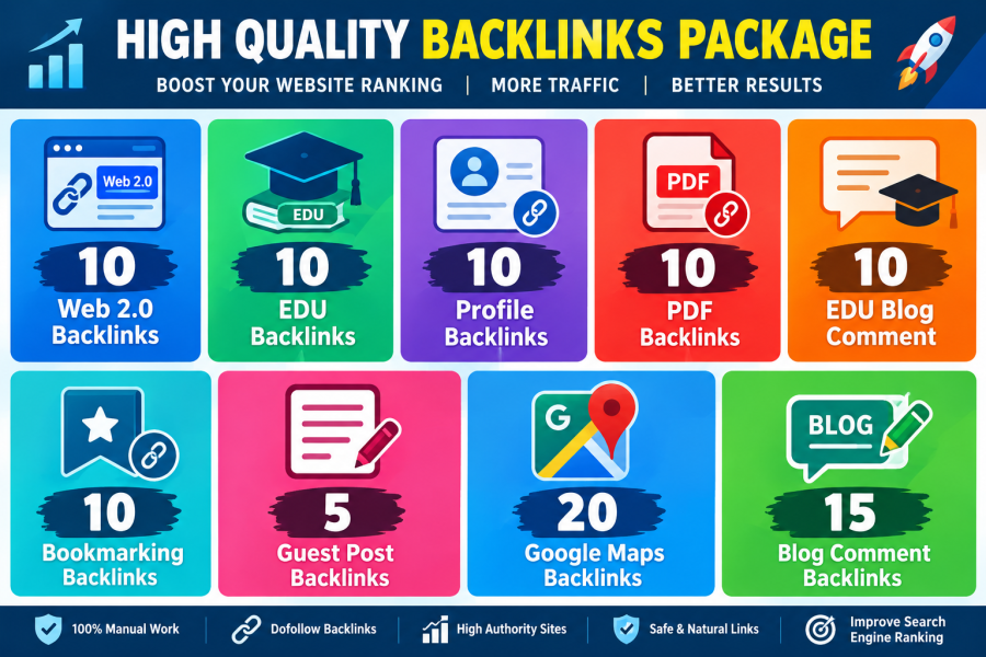 High Quality SEO Backlinks Package &ndash; 100 Manual Backlinks for Website Growth
