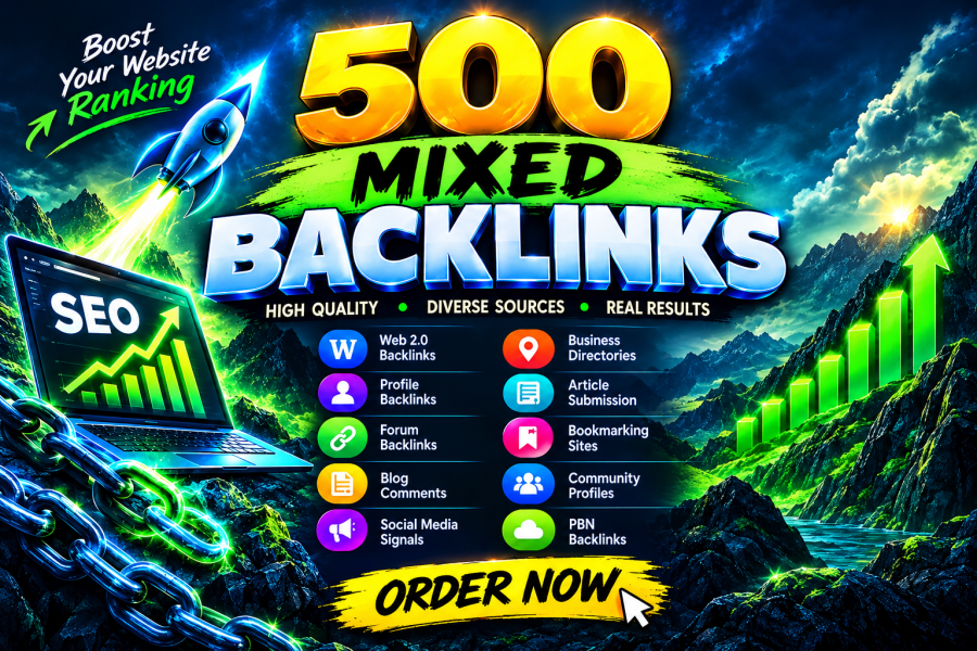 will build 500 mixed backlinks for your website with diverse SEO link sources