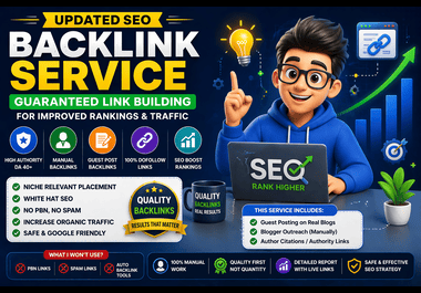 Updated SEO Backlink Service &ndash; Guaranteed Link Building for Improved Rankings, Traffic