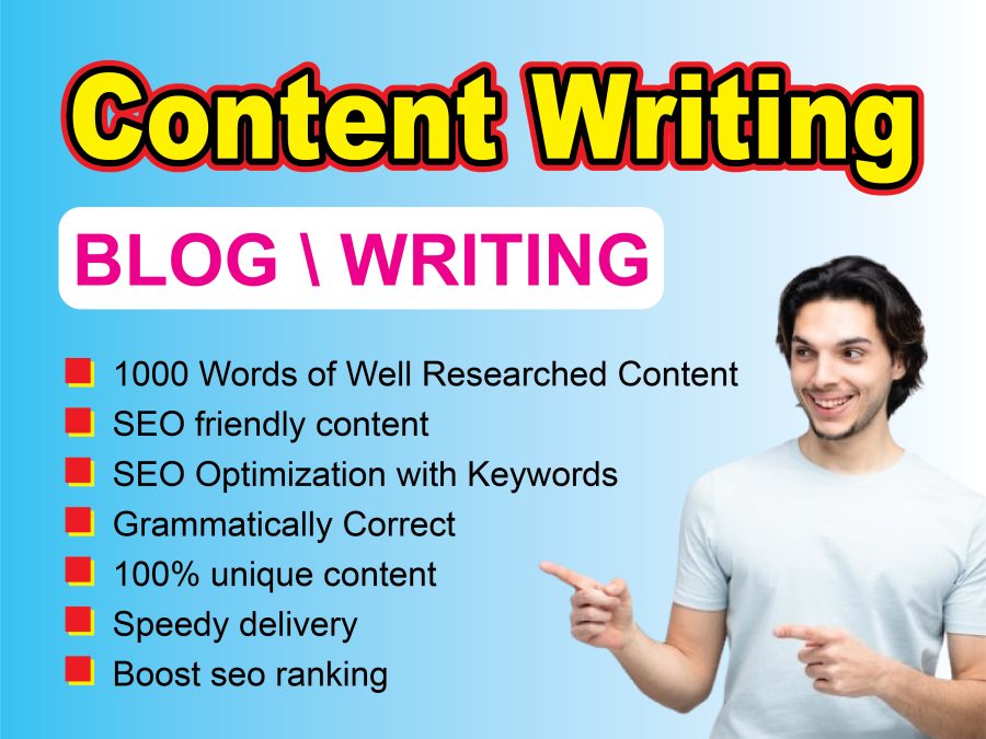 I will write 1000+ Premium Quality SEO Words for any content