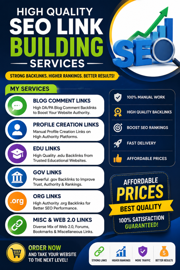 Create Hight Quality 500 Backlinks For Seo