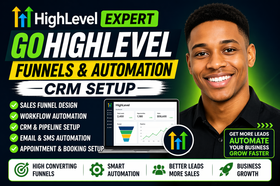i will build clone gohighlevel website funnel landing page and automation workflow