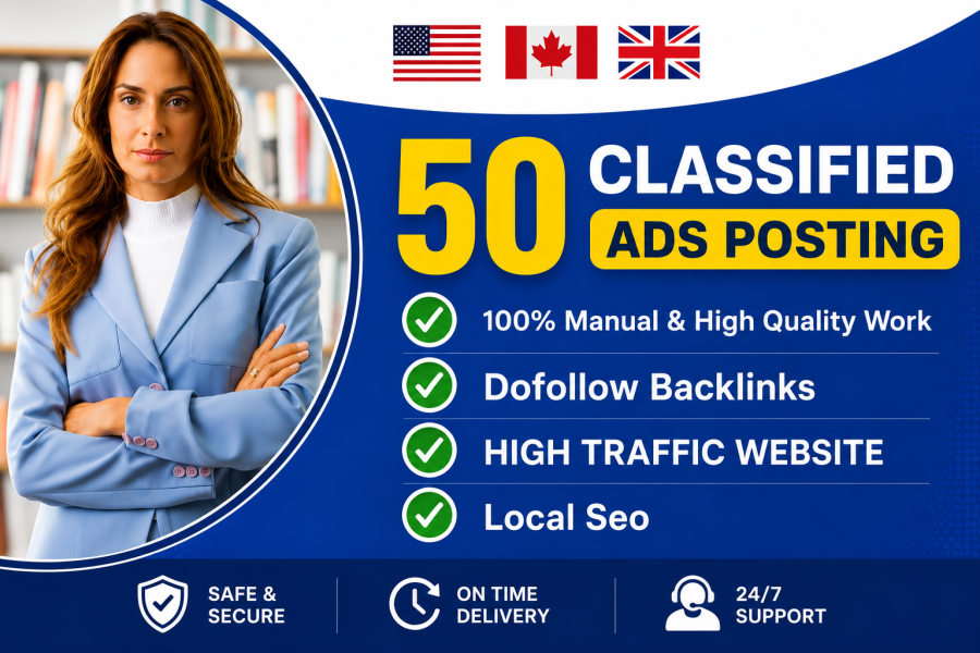 I Will Do 50 High Quality Manual Classified Ads Posting for SEO Backlinks