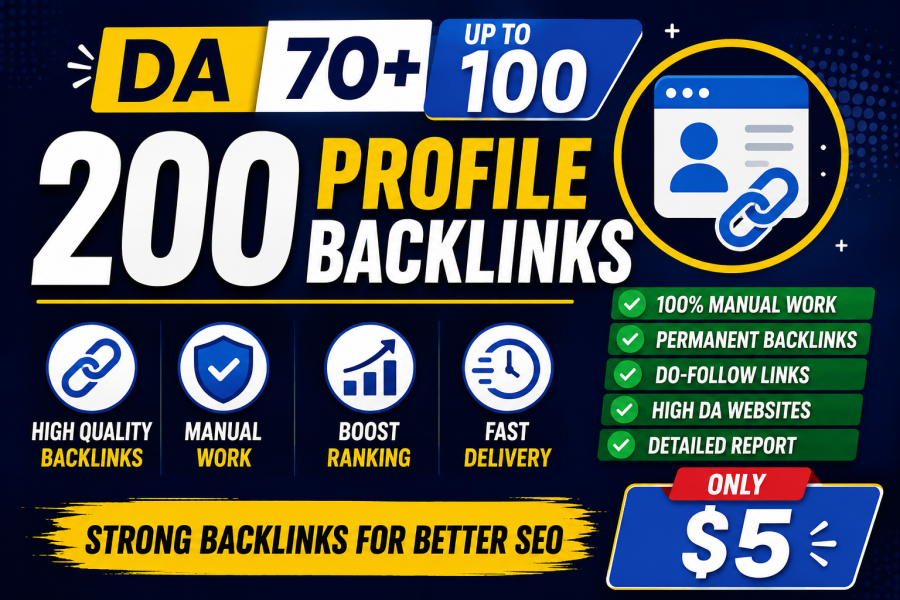 I will create 200 high DA profile backlinks manually for SEO