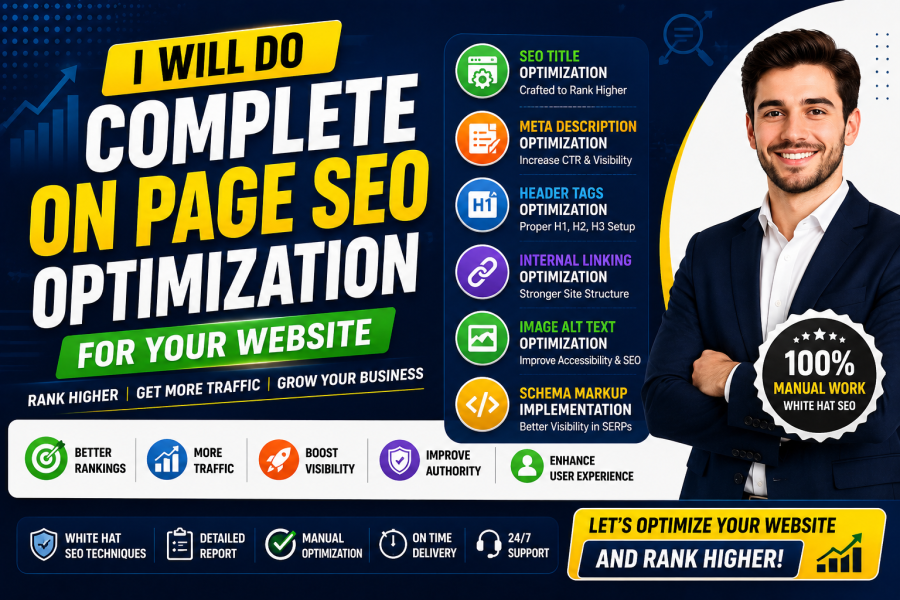 I Will Do Complete On-Page SEO Optimization for 2 Pages to Rank on Google 1st Page