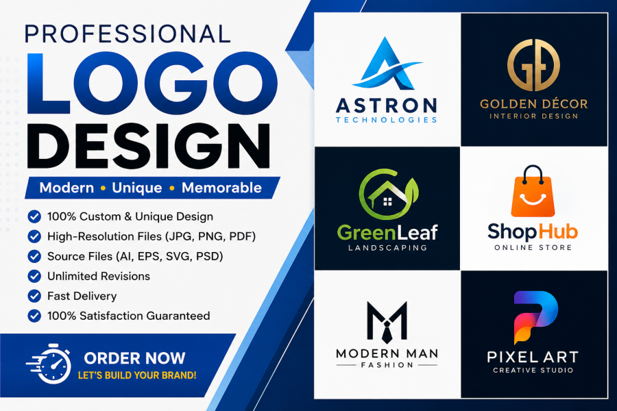 I Will Design a Professional Custom Logo for Your Business | Modern Minimalist Branding