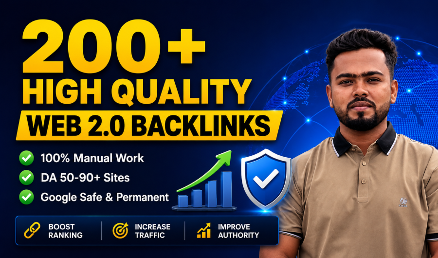 I Will Build 200 Manual Web 2.0 Backlinks on High DA Sites