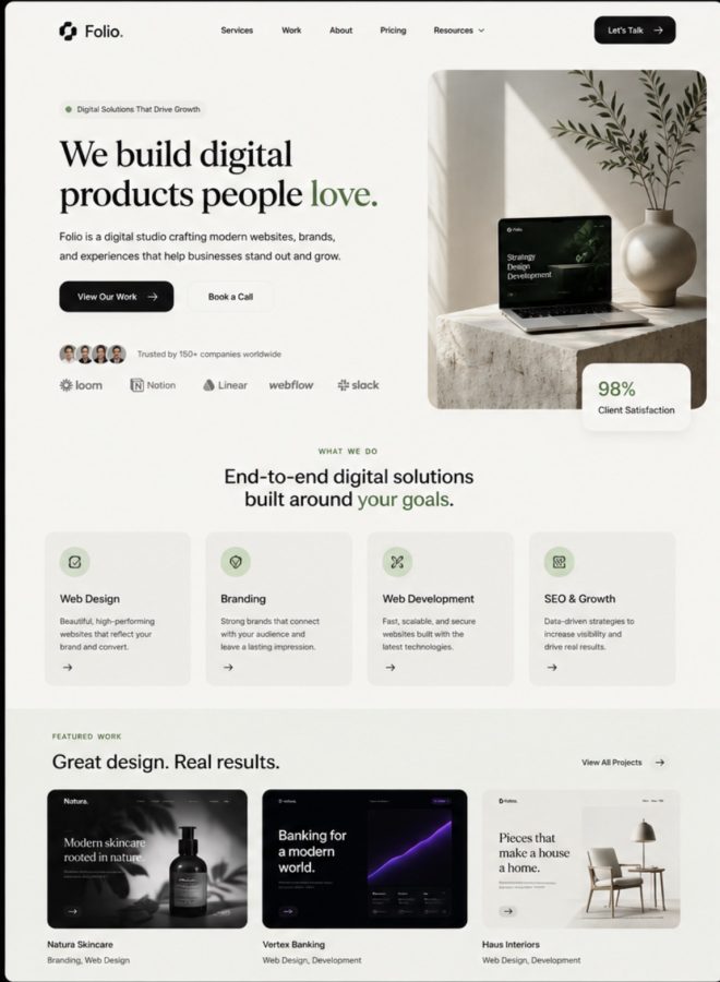i will design a premium ai powered landing page or modern website