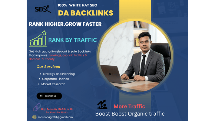 I will provide high -quality SEO Backlinks and link building with Organic Traffic