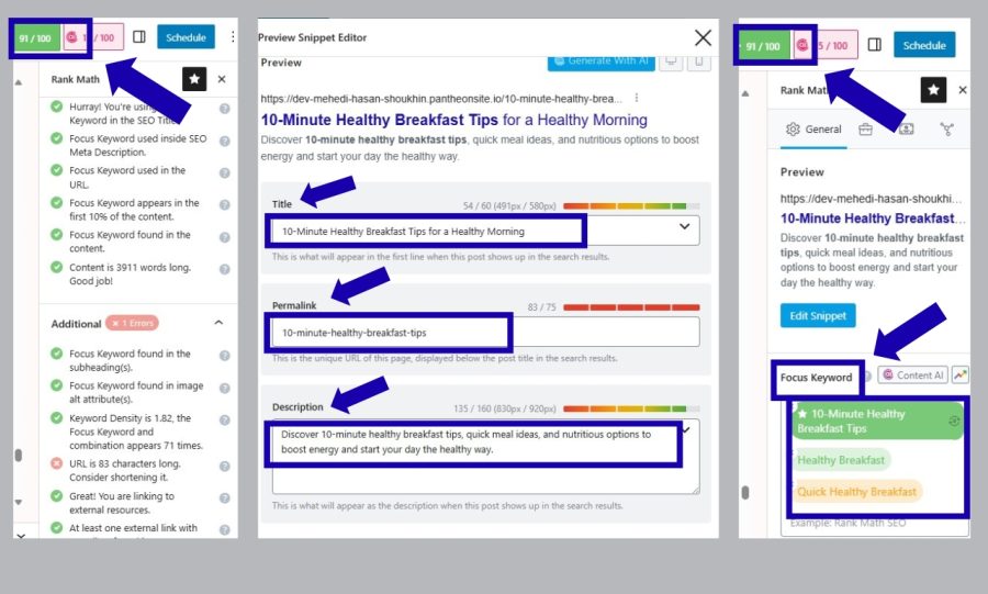 I will do WordPress on page and technical SEO using Rank Math or Yoast 