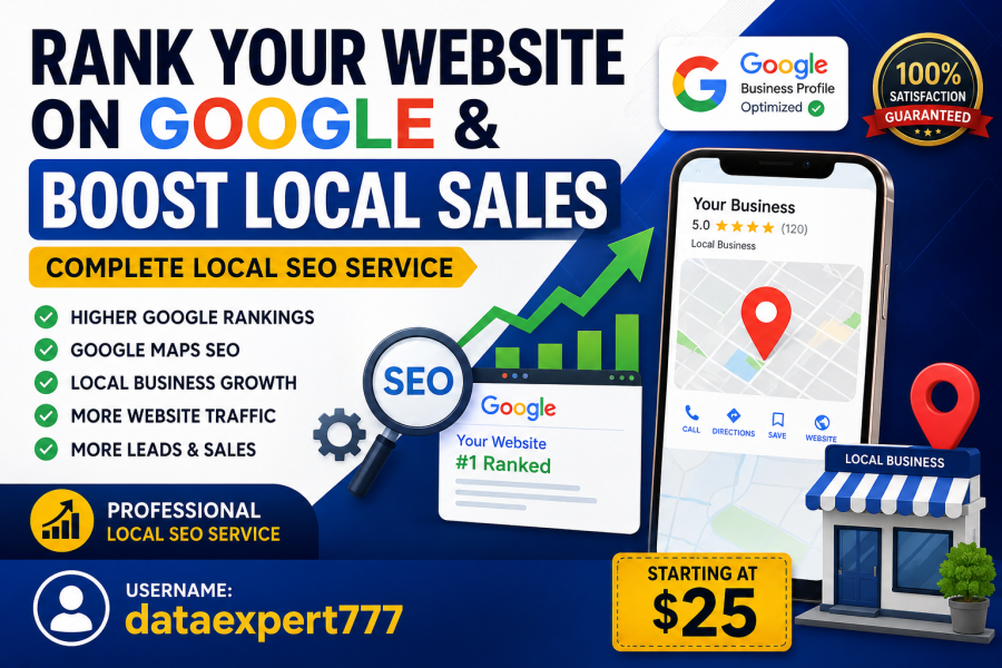 I Will Rank Your Website on Google and Boost Local Business Sales with Complete Local SEO