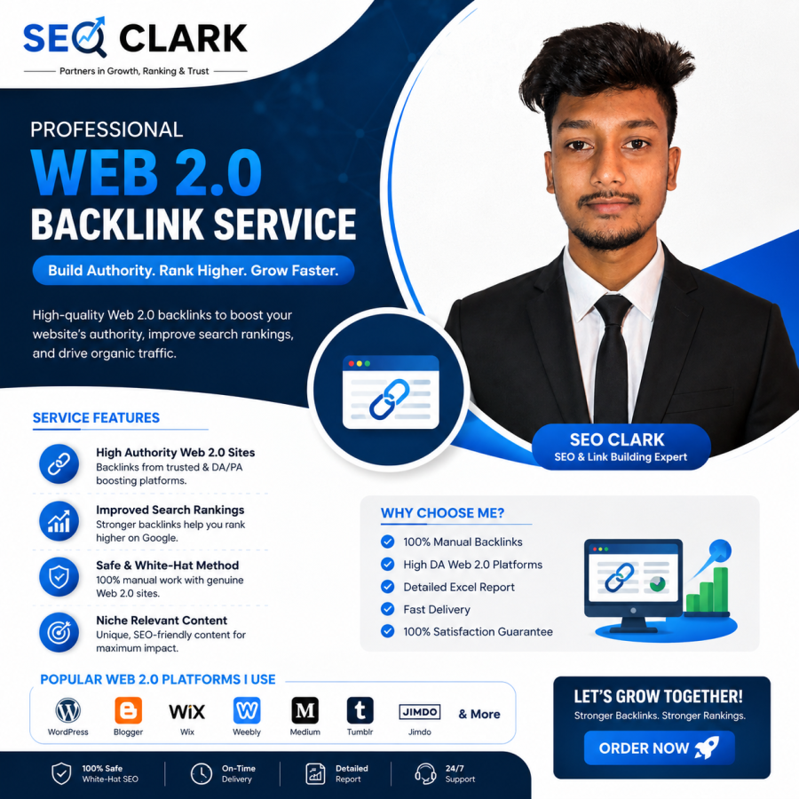  I will create 50 high authority Web 2.0 backlinks for SEO ranking.