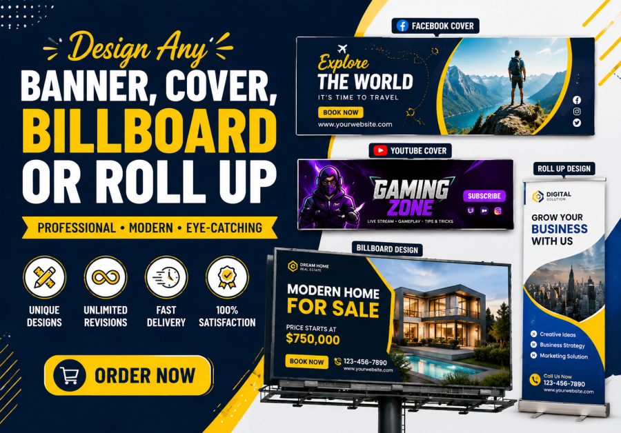 I will design modern banners All types 