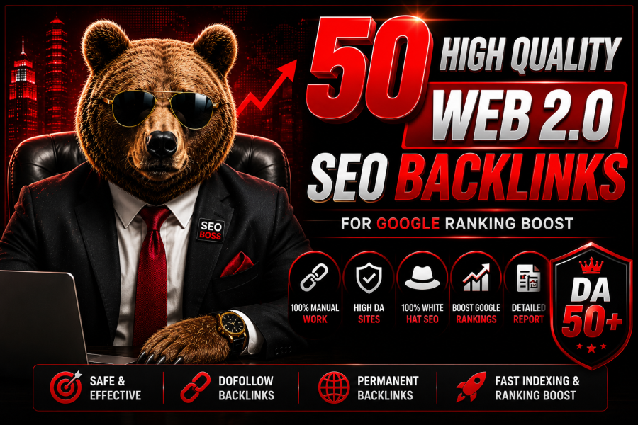 I will create 50 high quality manual WEB 2.0 BACKLINKS for SEO and Google ranking