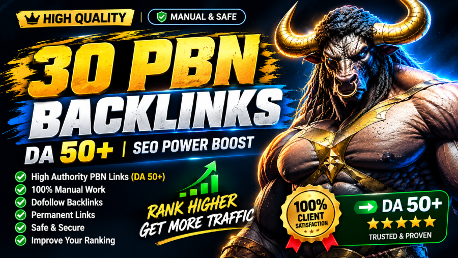 I Will Build 30 PBN Backlinks DA 50+