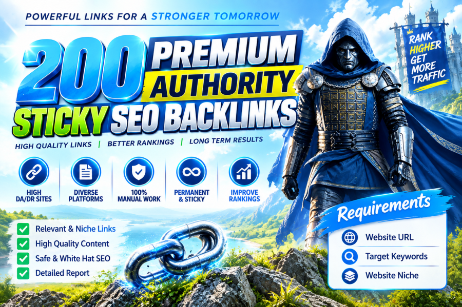 Get 200 Premium Authority Sticky SEO Backlinks on High DA/DR Sites