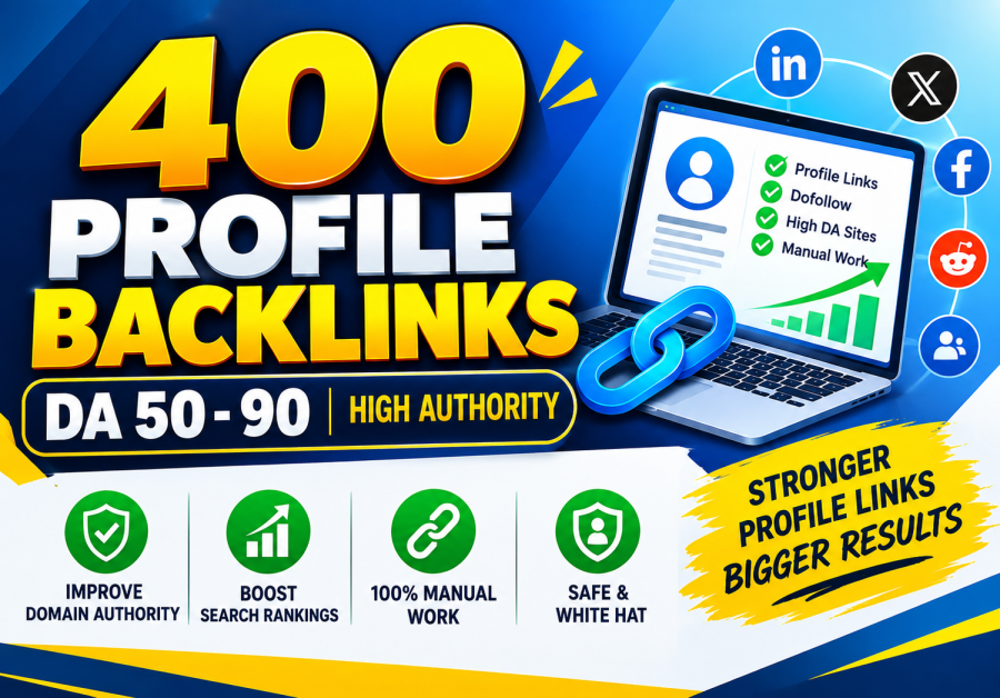 I will build 400 high DA manual profile backlinks for Google ranking